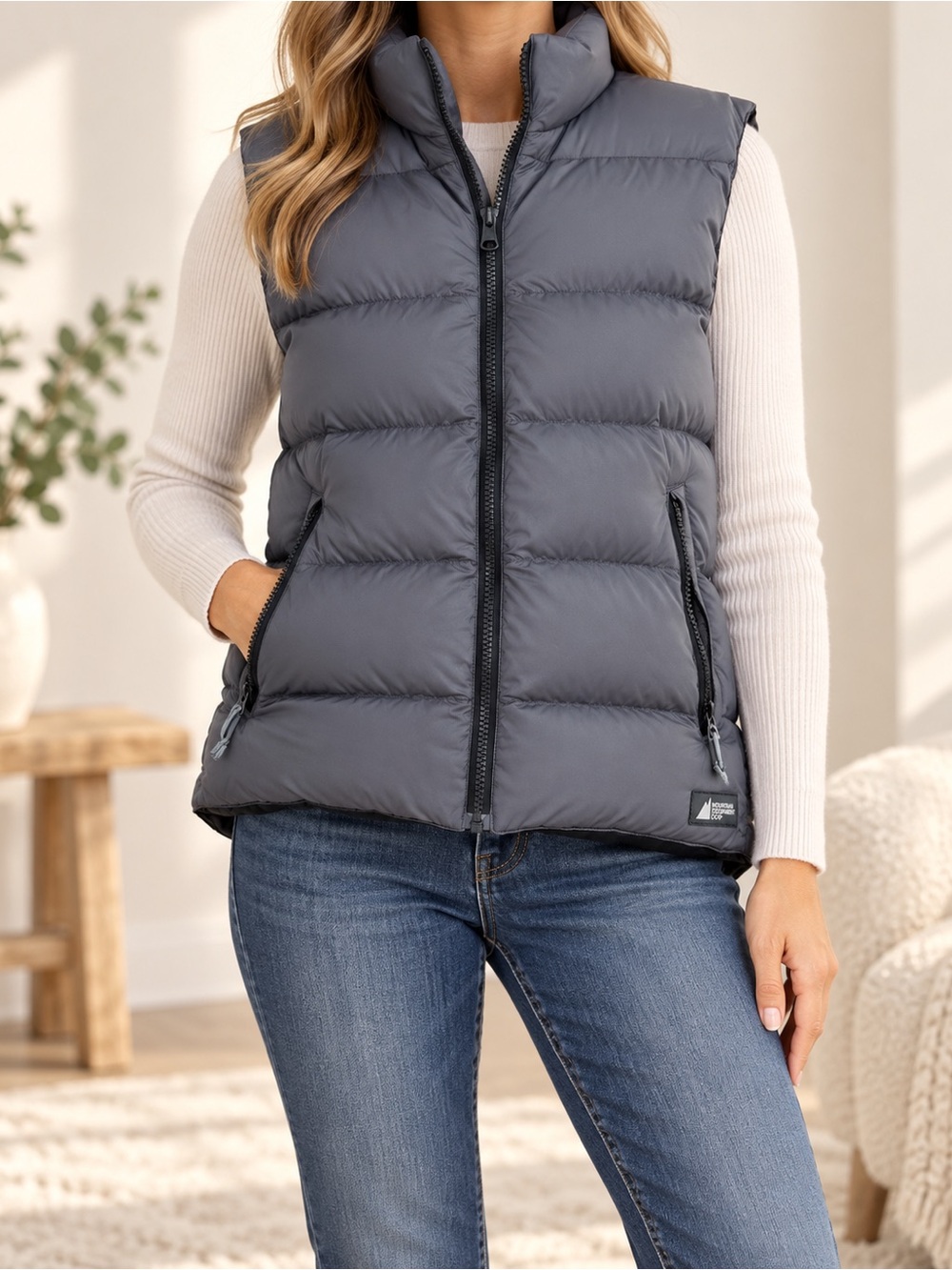 MEC Mountain Equipment Co-op Grey Down Puffer Vest Women’s